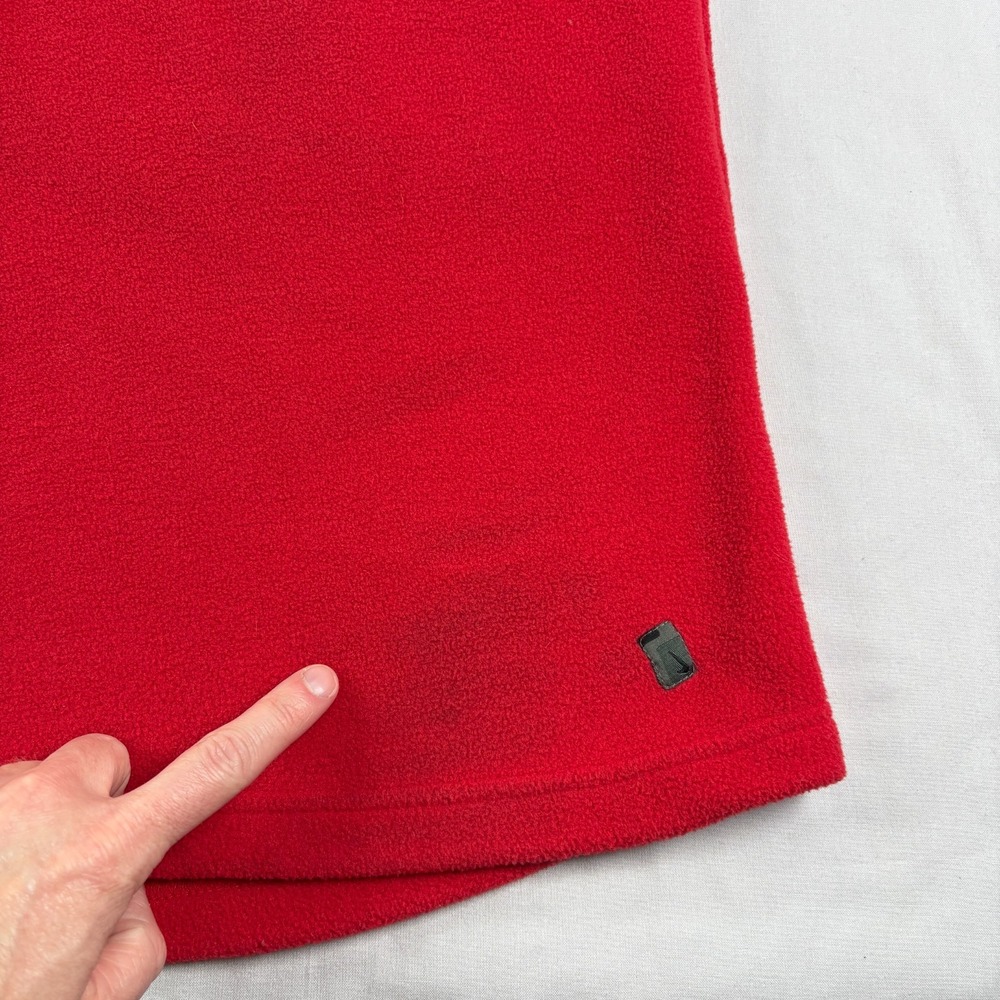 Vintage Nike Sweatshirt Mens XL Red Fleece 1/4 Zip Pullover Spell Out Y2K - Picture 10 of 14
